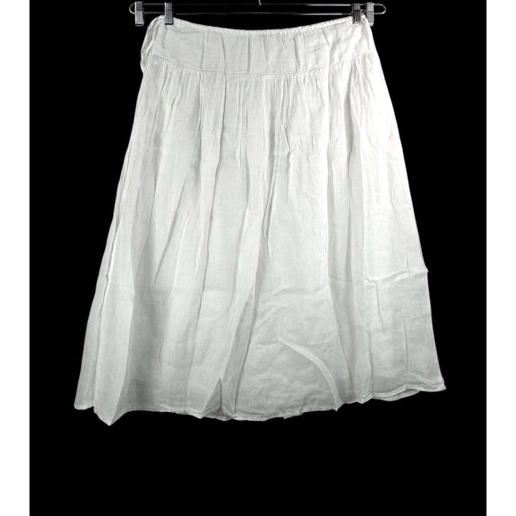 J.Crew Side-tie skirt in ramie white midi beach money sz M - Picture 2 of 5